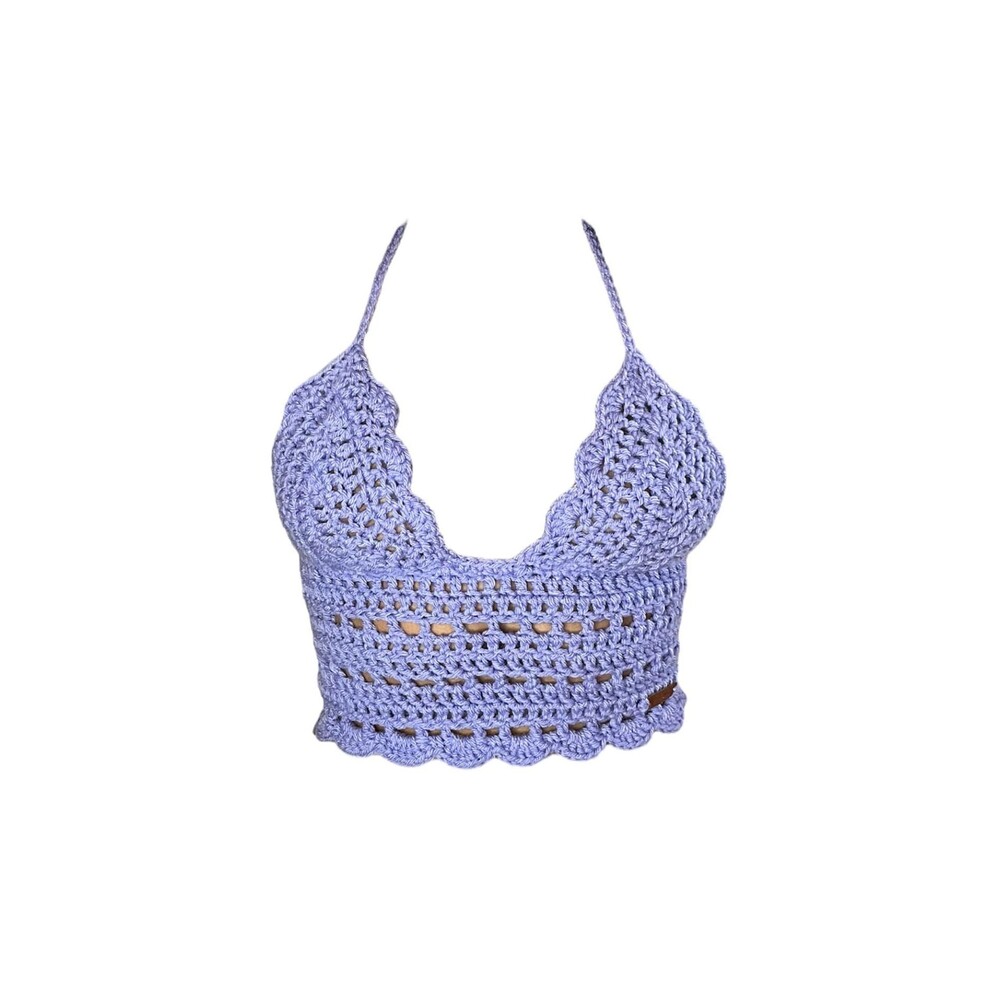 Handmade Crochet Lilac Crop Top,asthetic,coachella,Boho,Gig,festival concert